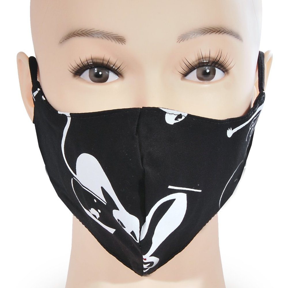 Adjustable Cotton Face Mask, Cat Print